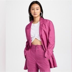 Isabel Marant 34 US 2 NWT Unstructured Relaxed‎ Cotton Blazer Women Fuschia